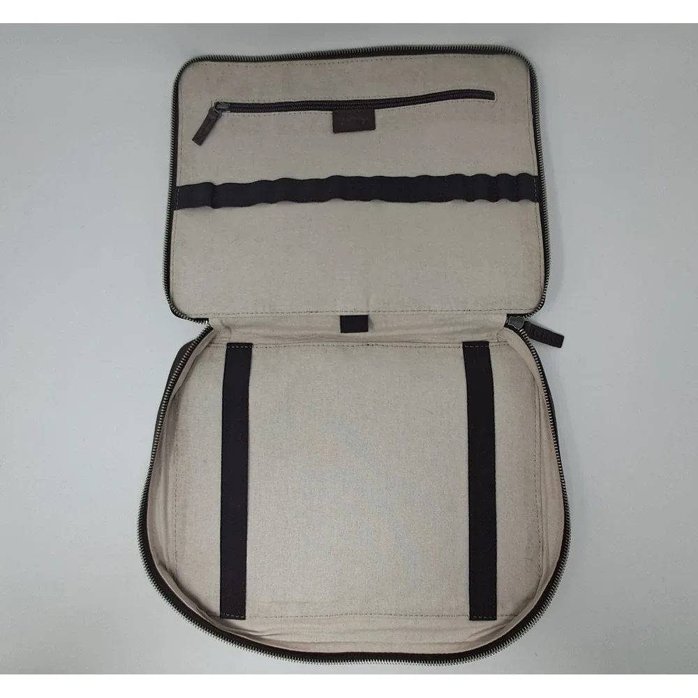 Capra Leather Laptop Portfolio Sleeve Case Brown Full Grain Briefcase 13 14 Bag